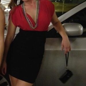 Sexy red and black party dress